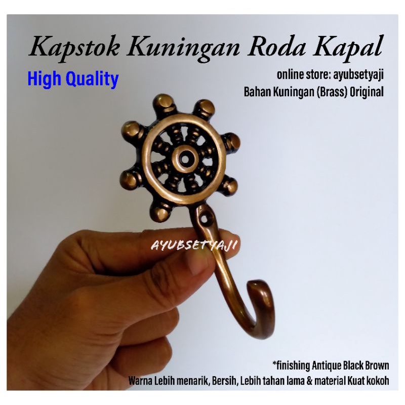 Kapstok jangkar Roda Kapal bahan Kuningan Gantungan Roda kemudi kapal antik hiasan dinding kado souv