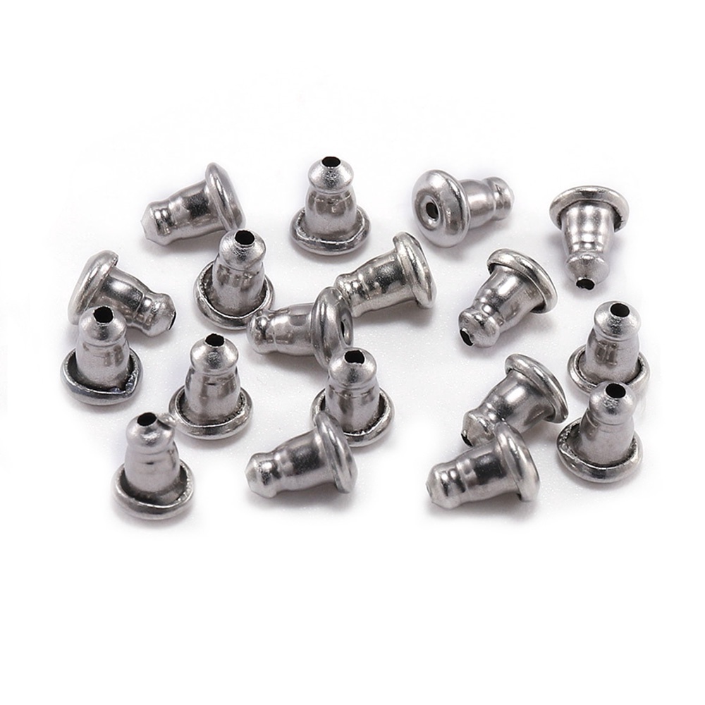 50pcs 4.8*5.8mm Stainless Steel Anting Anting Penyumbat telinga membuat persediaan Bahan aksesoris