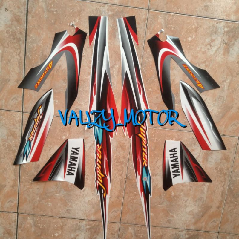 Striping / stiker jupiter z 2005 sayap hitam body putih
