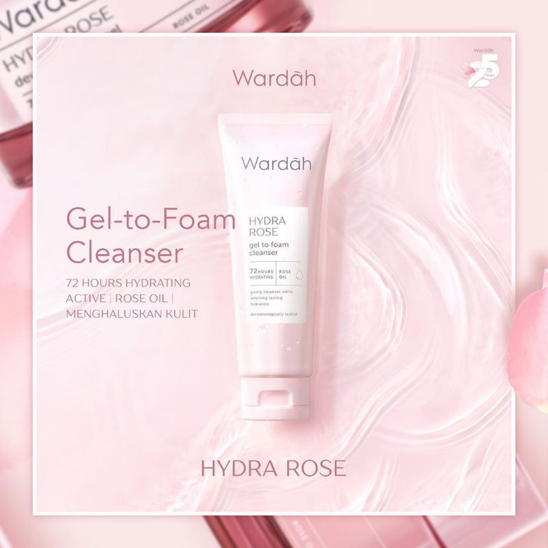 wardah hydra rose gel to foam cleanser