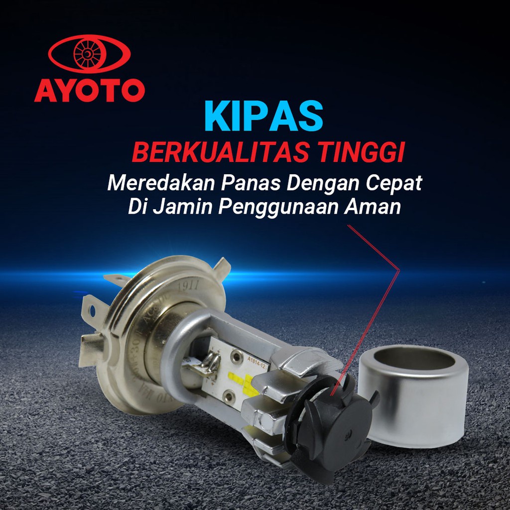 Lampu LED Motor Utama Arus AC DC SOKET H4 Ayoto M3A M3A PRO M4A