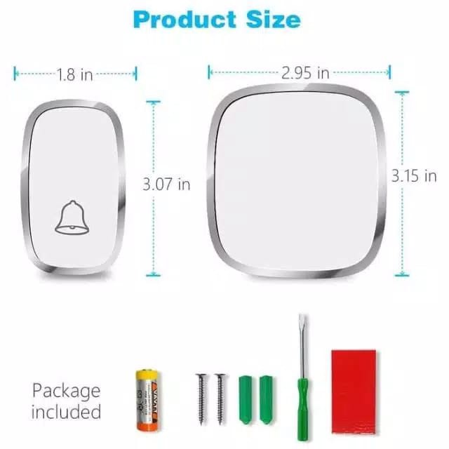 Pengaman Bel Rumah Wireless Door Bell Waterproof Pintu 1 Receiver