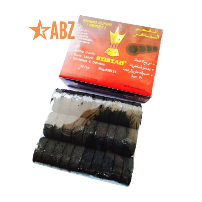 Arang Briket Super Areng Buhur Bukhur Barang Dupa Isi 30 Pcs Merk Syisyah