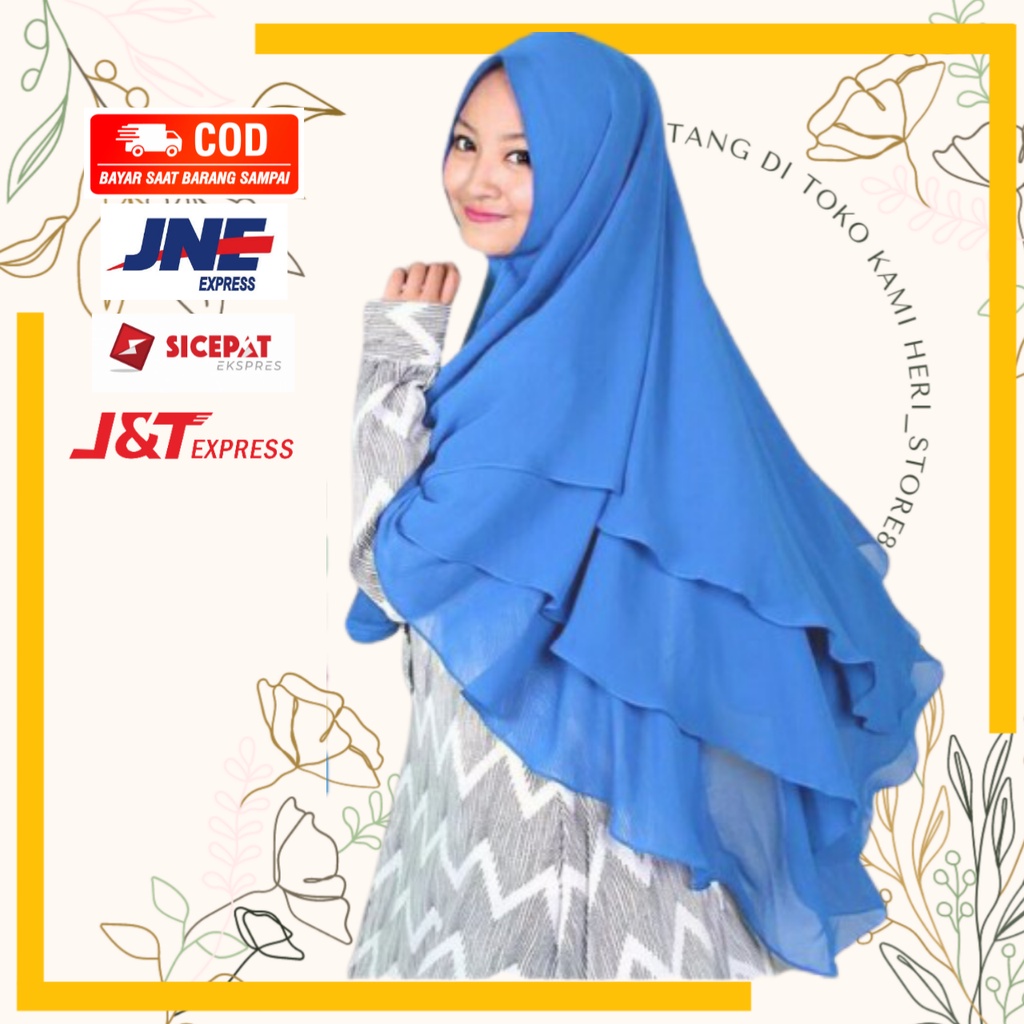 Jilbab Hijab Khimar 3 Layer Meysa Ceruty Sifon Terbaru