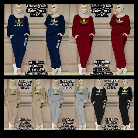CAYTIE - SET ADIDAS TRAINING // STELAN TRAINING WANITA