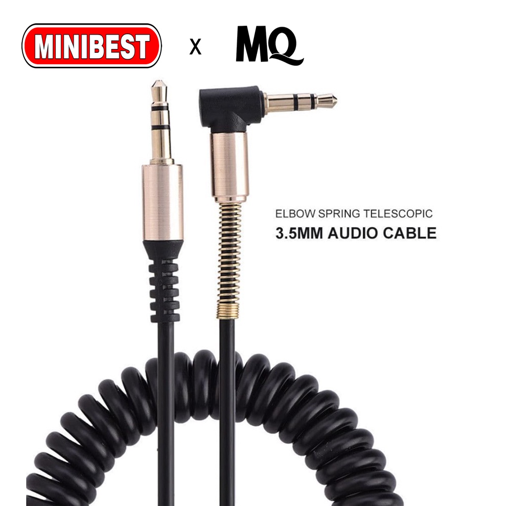 Kabel Aux Audio Mobil &amp; Handphone Spiral jack L 3.5mm /kabel Audio Anti Kusut Spring HIFI MQ-CB05