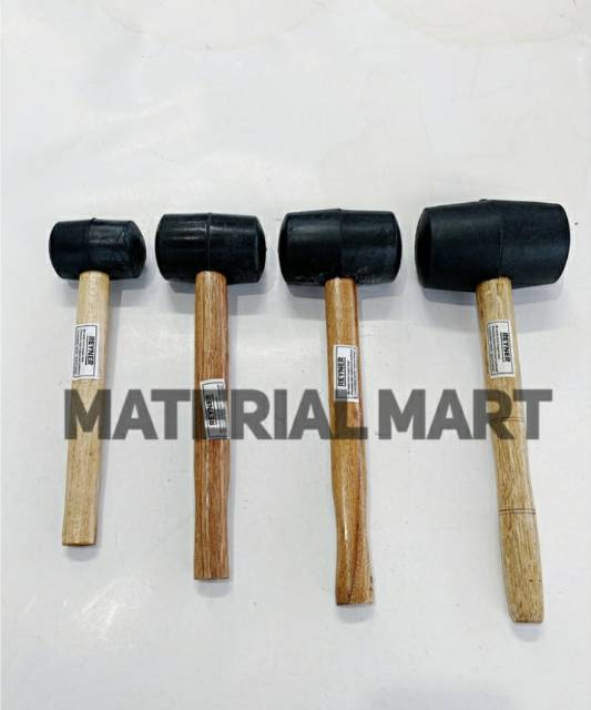 Palu Karet Hitam Gagang Kayu 12oz | Palu Keramik Bagus 12 oz | Hammer | Material mart