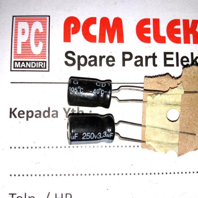 3.3 250 3.3Uf 250V 3.3Uf250V 3.3,250V Capacitor Elko Kapasitor Polar Pcmelebik54 Segera Dapatkan