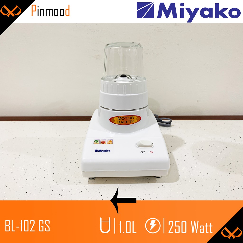 MIYAKO BLENDER BL-102 GS [ 1 LITER ] PELUMAT 3 IN 1 WET &amp; DRY MILL BISA KERING DAN BASAH KACA