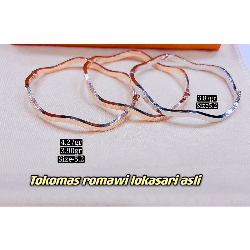 gelang Cartier glombang kadar 750 %/17k-3.02gram