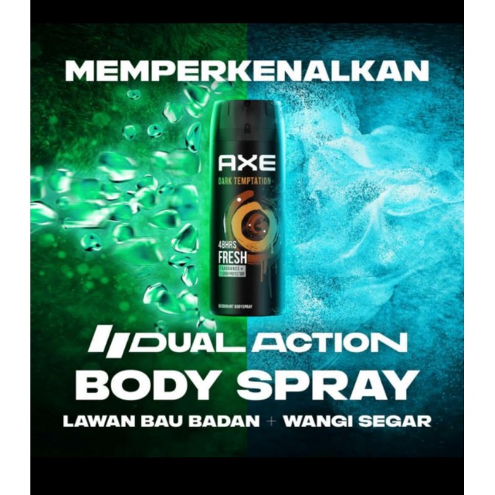 Axe Men Deodorant Body Spray Pria Dark Temptation Parfum Pria 135Ml