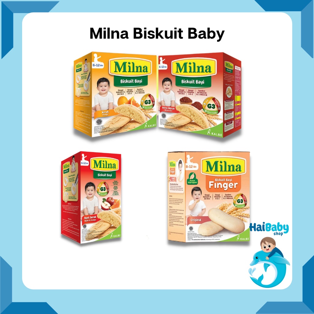 Milna Biskuit Bayi 6Bulan+ / Milna Biskuit Bayi 8Bulan+ / Cemilan Bayi 6-12 Bulan