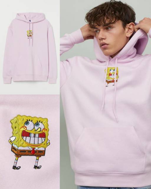 H*M spongebob pink hoodie / blue hoodie