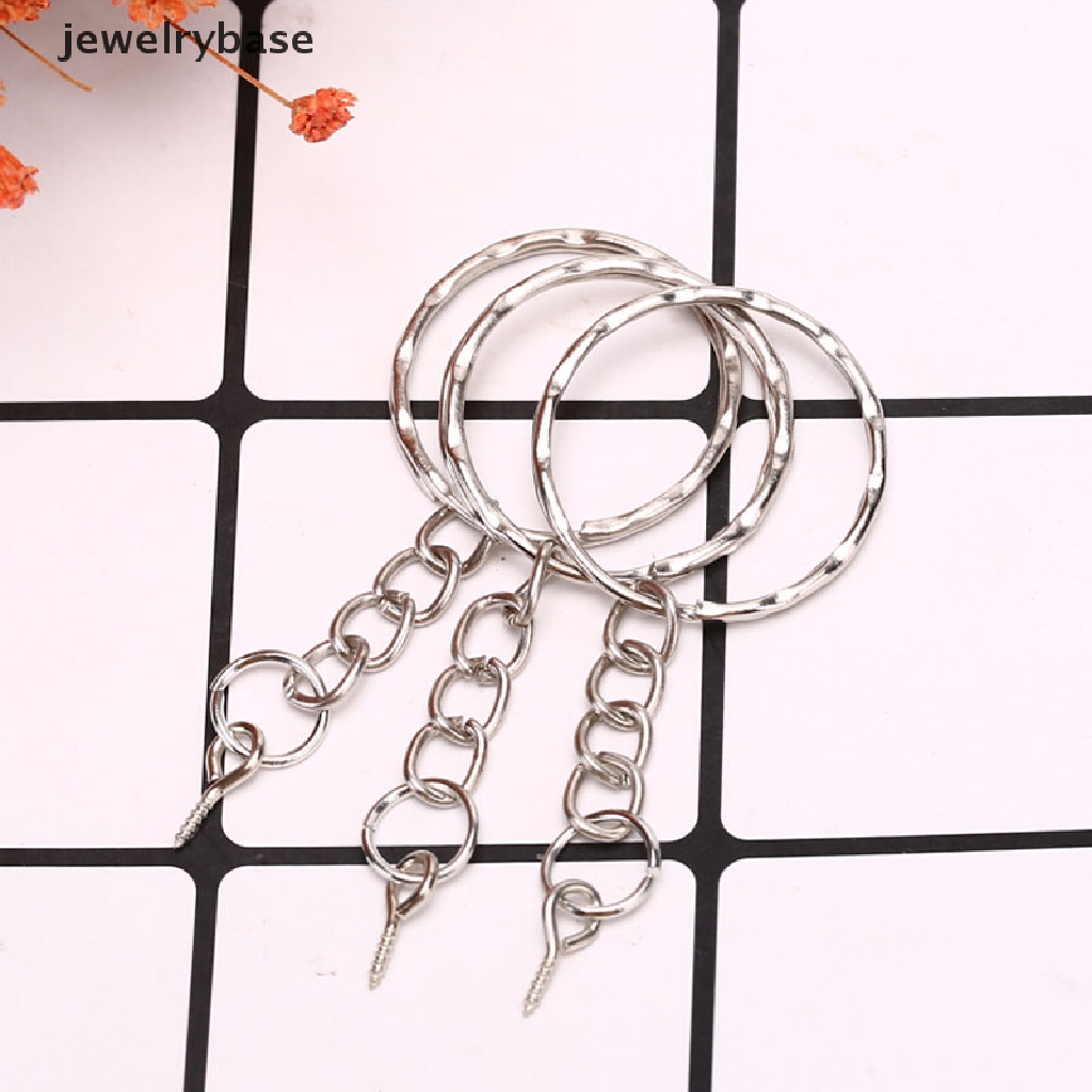 40 Pcs Gantungan Kunci Model Sekrup Mata Pendek Split Ring Konektor Untuk Perhiasan