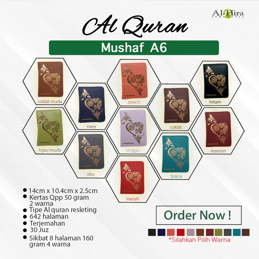 Promo Mushaf Alquran Al Mubarak Al-Quran Saku A6 Terjemahan Alquran Resleting A6/2W