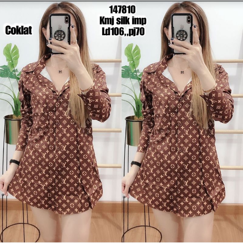 KEMEJA LV 147810 SILK PREMIUM IMPORT CANTIK