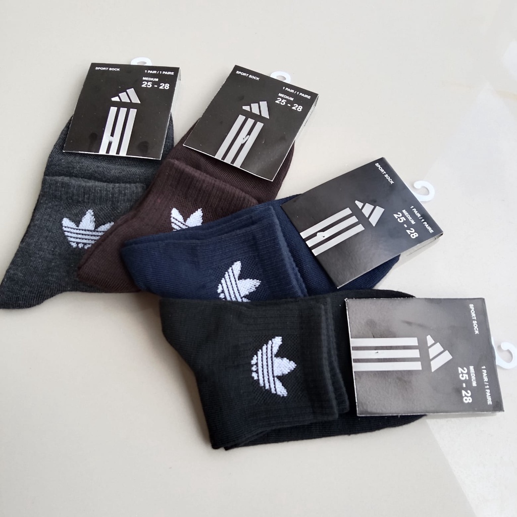 TOKO KL | Kaos kaki Sport logo ( AD!DAS) Kwalitas premium kaos kaki olahraga pendek pria wanita dewasa bahan katun lembut