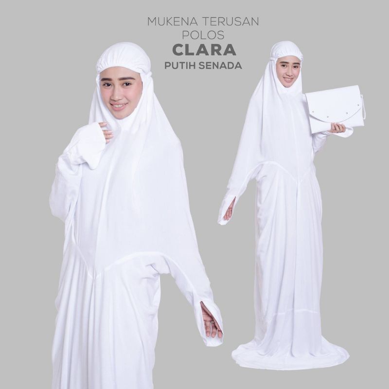 Mukena Bali Terusan Clara /Mukena Terusan/Mukena Lajuran Polos/Mukena Pocong
