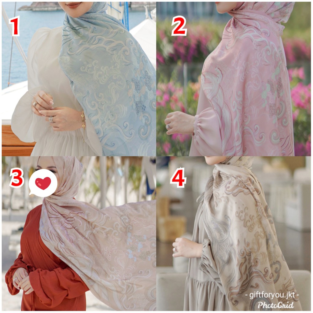 Buttonscarves The Wave Satin Shawl Jilbab Button Scarves Hijab Premium Kerudung Scarf Original