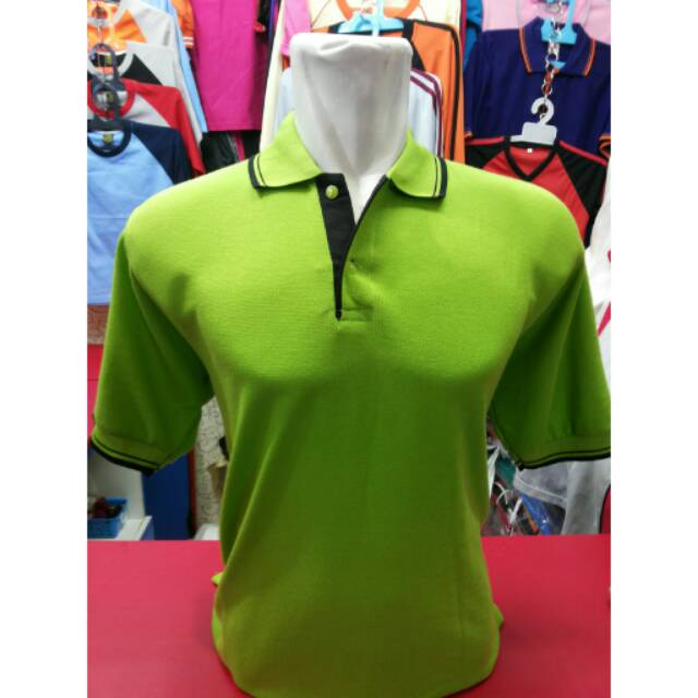 Polo Shirt Pendek Hijau Stabilo | Kaos Polos | Kaos Cowok | Kaos Cewek | UNISEX