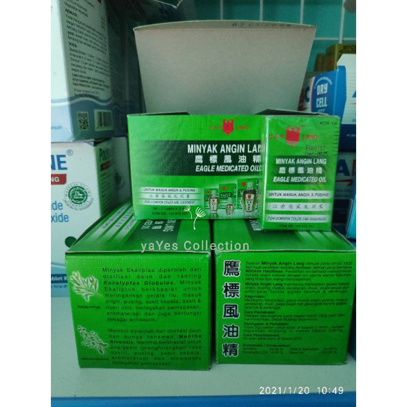 Minyak angin menthol oil mamo cap lang 3 ml 10 ml masuk angin pusing pilek mual mabuk jalan caplang