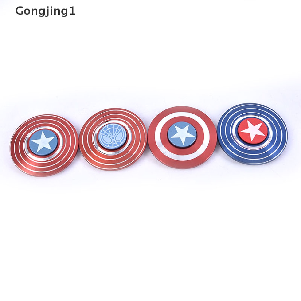 Gongjing1 (cod) Mainan fidget Spinner Bentuk Perisai Captain America Bahan Alloy