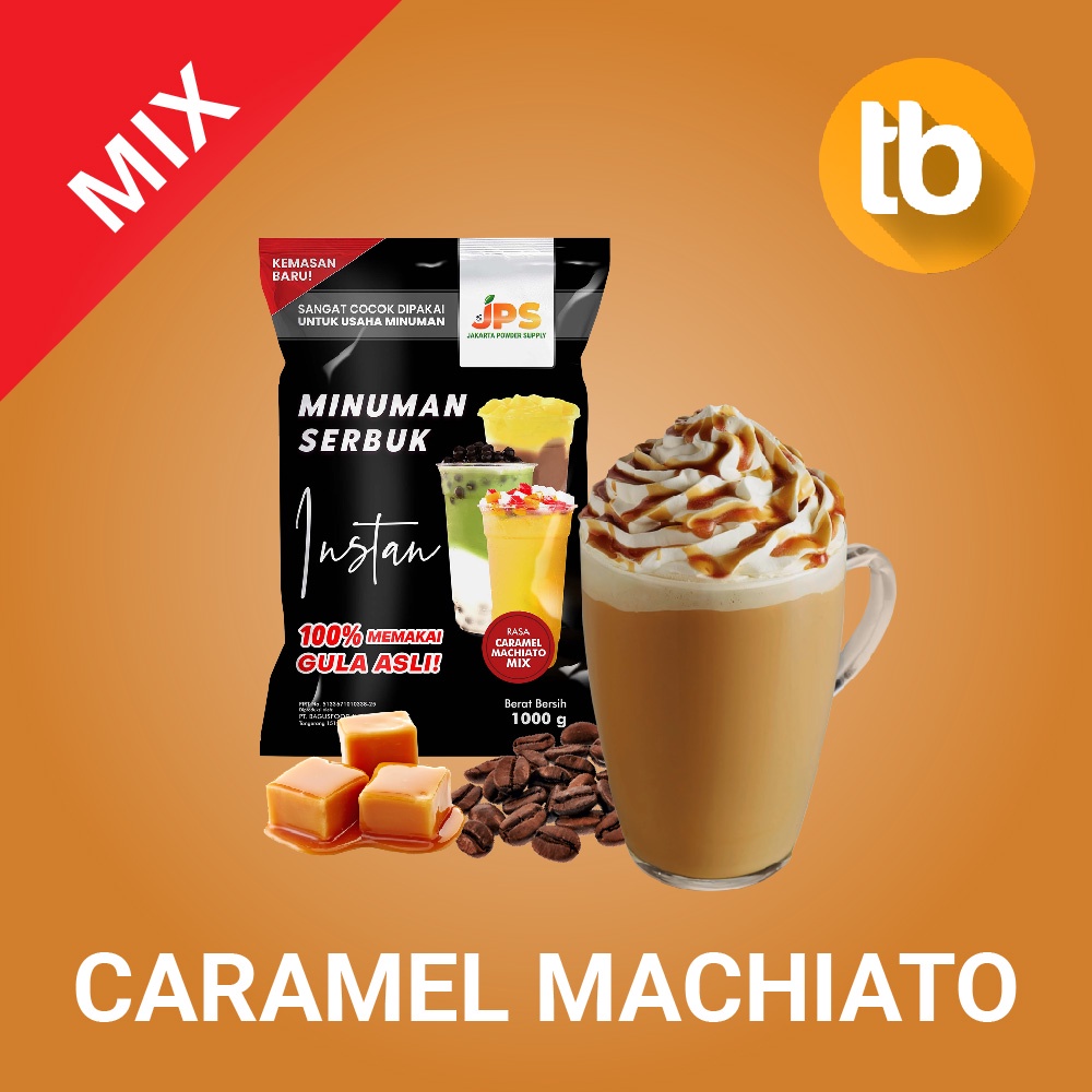 

JPS Powder Bubuk Minuman Serbuk Instan Rasa Caramel Machiato Mix Campur Gula 1Kg