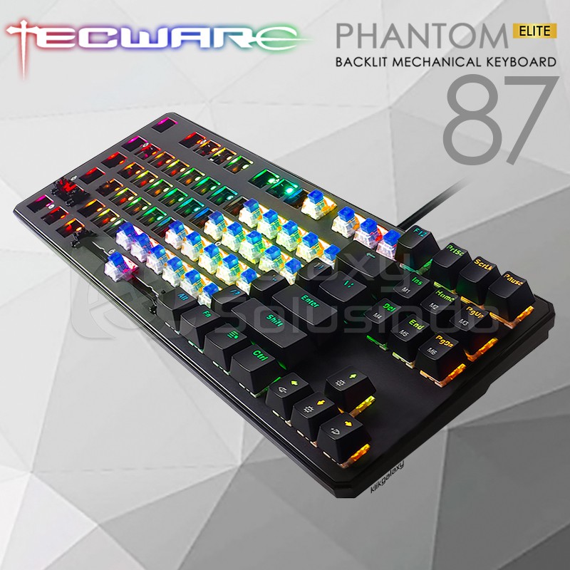 TECWARE PHANTOM ELITE 87 TKL Backlit Mechanical Keyboard - Gateron Blue Switch