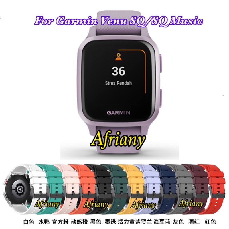 Strap Garmin Venu SQ / Venu SQ Music / Venu SQ2 / Venu SQ2 Music Rubber Tali Jam Tangan