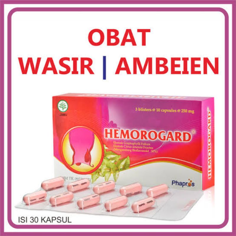 ORIGINAL HEMOROGARD 30 KAPSUL 1 BOX / OBAT WASIR AMBEIEN HEMOROGARD 1 BOX ISI 30 KAPSUL