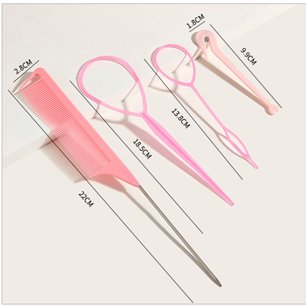 4pcs / set Sisir Rambut Warna pink Untuk Wanita