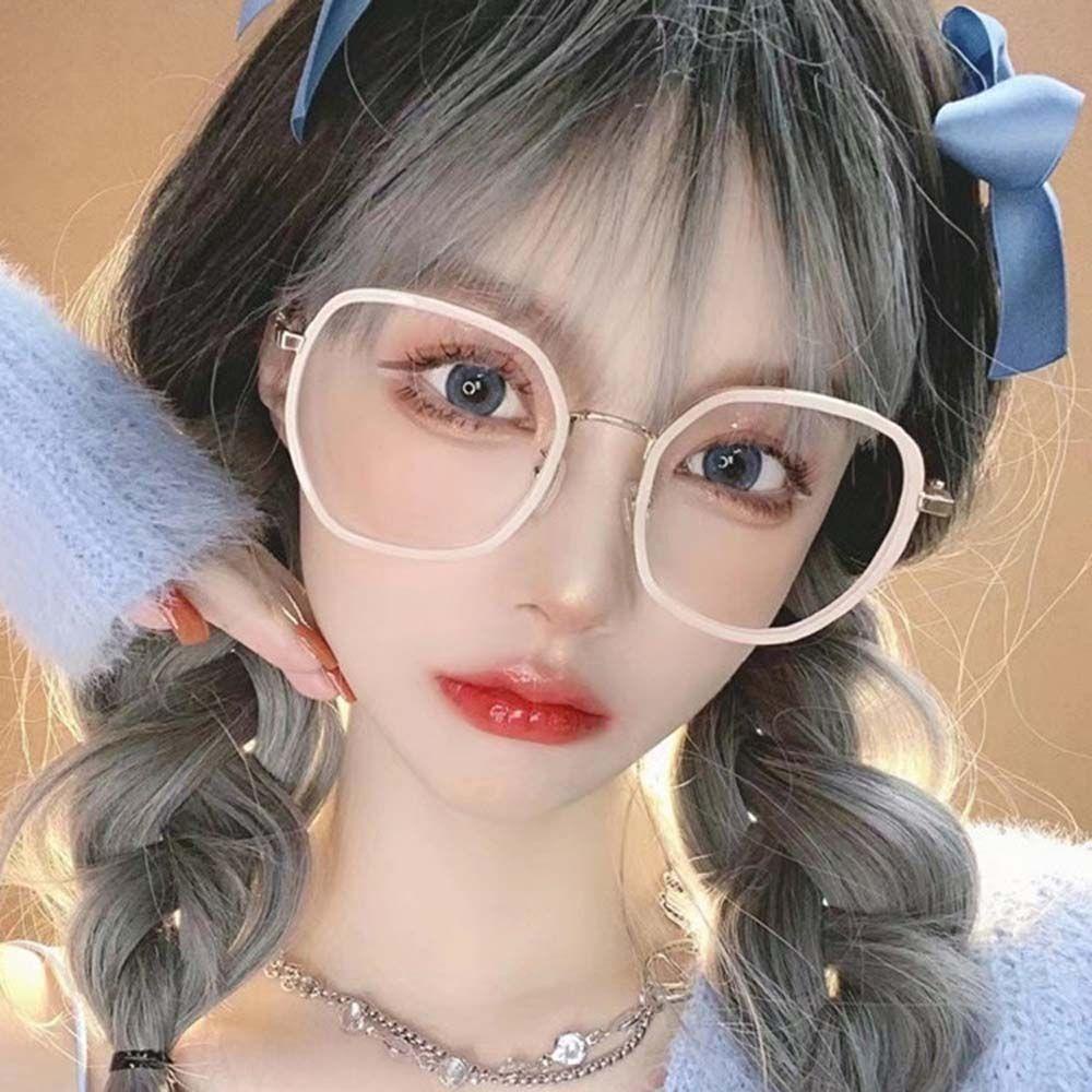 Mxbeauty Kacamata Anti Radiasi Merah Elegan Komputer Eyewear Hitam Polygon Square Wanita Glasses