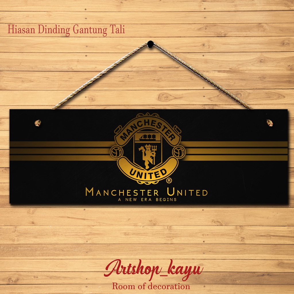 hiasan dinding Hiasan pintu pajangan pintu shabby walldecor poster kayu pajangan rumah dekorasi MANCHESTER UNITED