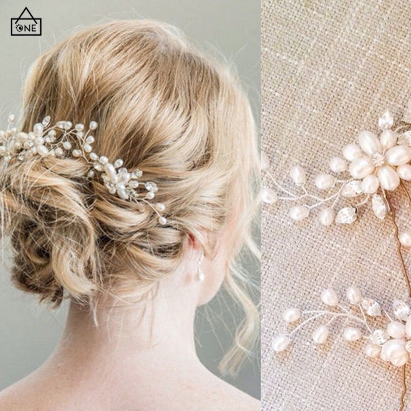 COD❤️Wedding Bridal Vintage Pearl Flower Crystal Hair Pin Bridesmaid Clips Side Comb Jepit Rambut Mutiara Fashion Korea Wanita