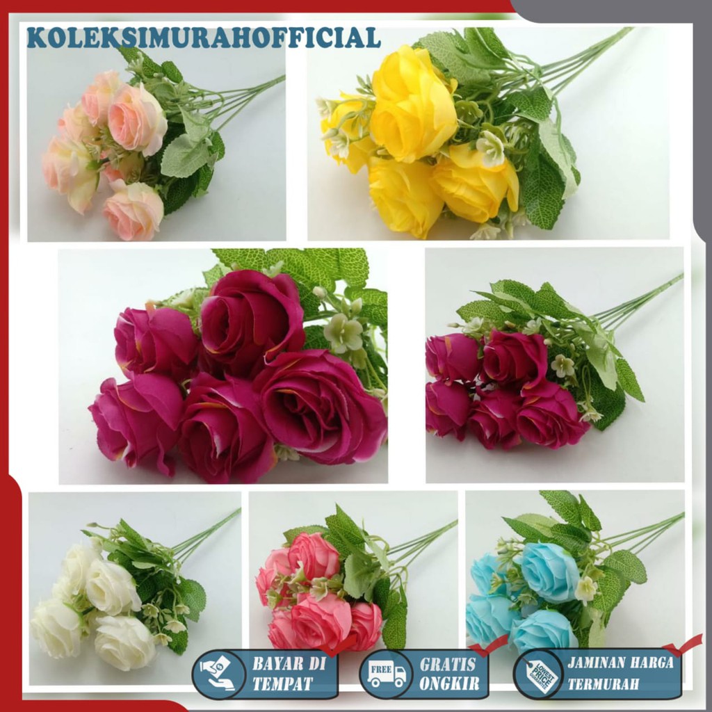 COD BUNGA MAWAR  BUNGA TANGKAI PLASTIK BUNGA ARTIFISIAL BUNGA PAJANGAN IMITASI  BUNGA HIASAN BT9039