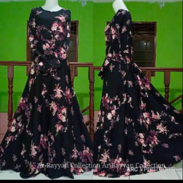 ( HANYA GAMIS LD 135 - 140 ) GAMIS SUPER JUMBO 5L HITAM MOTIF JEHAN