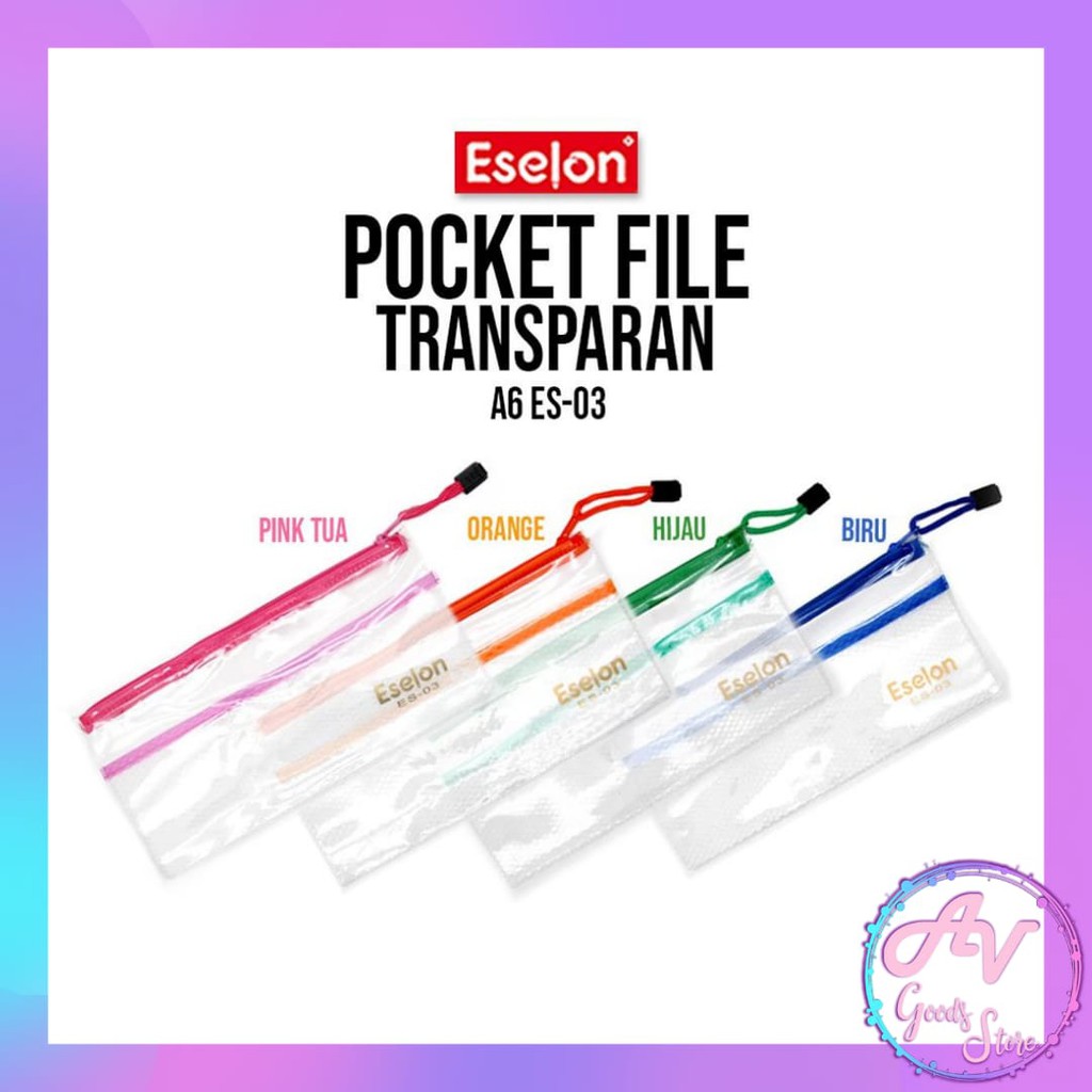 

Pocket File Transparant ES-03 / Tempat File / Map File Berkas / Tempat Pensil / Zipper File
