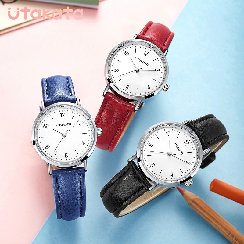 UTAKATA A0004 Jam Tangan Wanita Analog Tali Kulit WATCHKITE WKOS