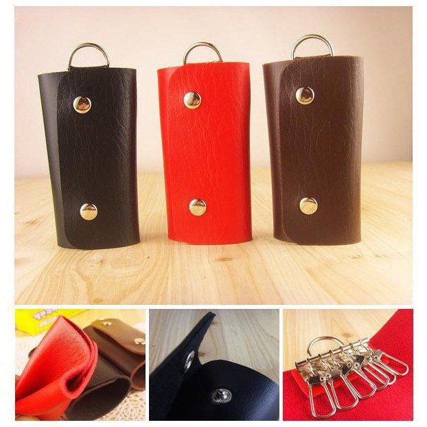 [BC] Dompet Kunci Kulit Gantungan  6 Kunci  Gantungan Kunci Mobil