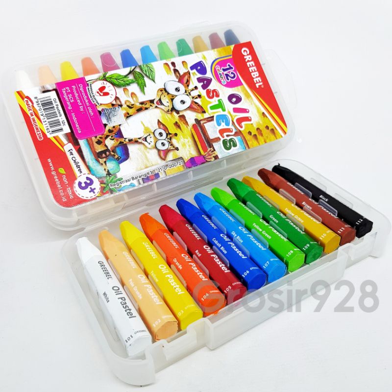 

Crayon / Krayon Oil Pastel Greebel 12 warna