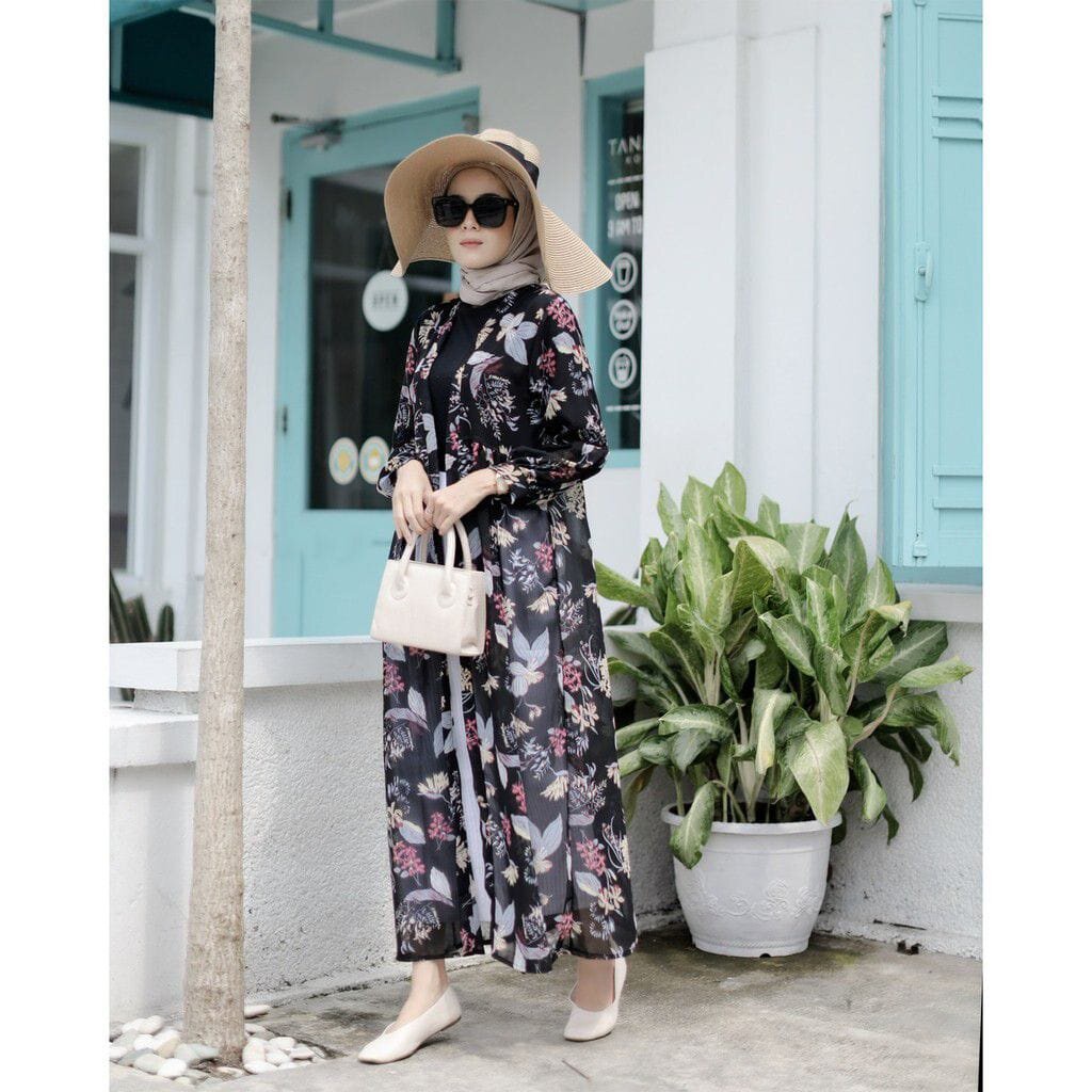 long cardigan flowerzee ceruty I long outer panjang wanita I longcardi premium ceruti I korean outer