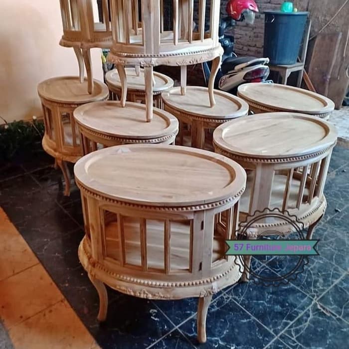 Meja hias/ meja pajangan ruang tamu mentahan kayu jati