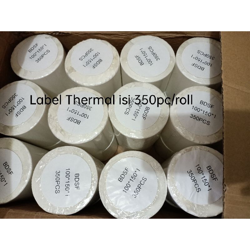 Kertas Thermal Label Barcode 100x150mm isi 350, label sticker Thermal olshop