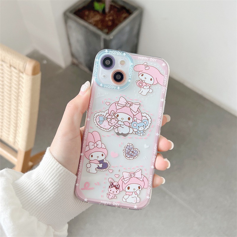 So Cute Melody Soft Case Samsung Note 20 Ultra A13 A10S A03 Core M52 A73 S21 S20 FE J5 J7 Prime J4 Plus A32 Redmi Note 10 Pro 10C Poco X3 NFC Pro VIVO V23 Pro OPPO A96 Reno 7Z Cover