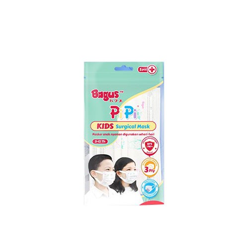 Bagus PiPi Kids Surgical Mask 5 pcs / Masker Medis Anak 3 Ply