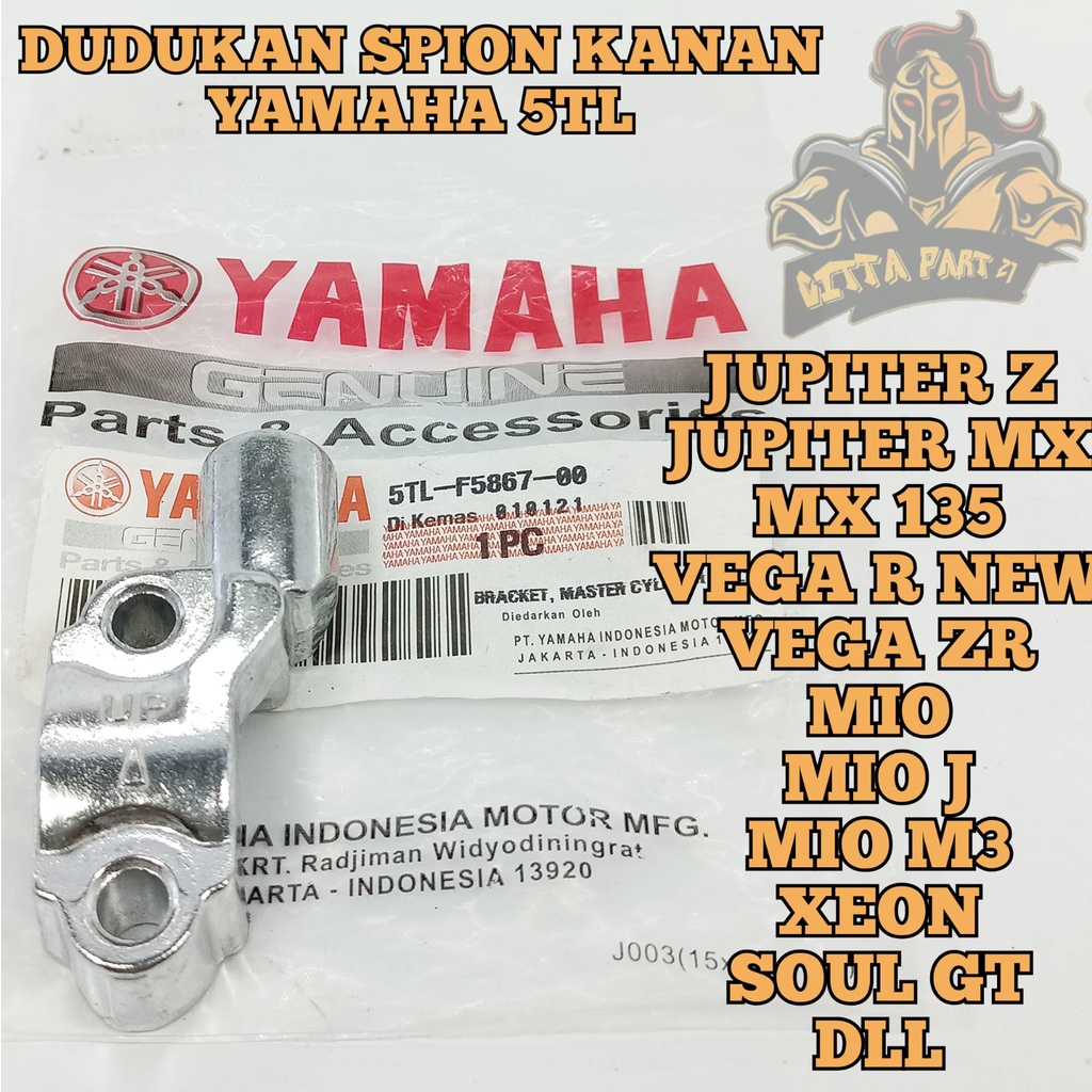 HOLDER DUDUKAN SPION KANAN YAMAHA 5TL KUALITAS ASLI ORIGINAL YAMAHA YGP PRESISI BAHAN BERKUALITAS TIDAK MUDAH PATAH DAN AWET JUPITER Z JUPITER MX JUPITER MX 135 VEGA R NEW VEGA ZR MIO MIO J MIO M3 XEON XEOPN RC SOUL GT DAN LAIN LAIN