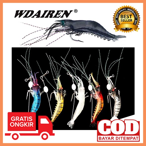 PROMO Umpan Pancing Udang Kecil Luminous Shrimp Soft Bait Lure / umpan pancing mainan / umpan udang