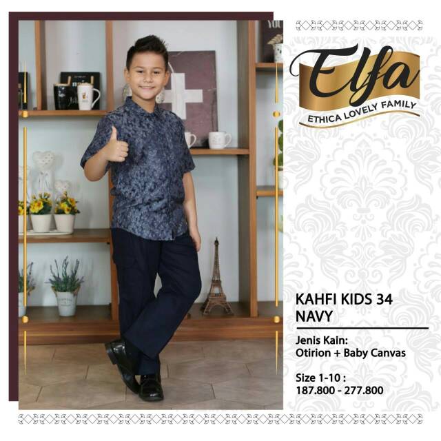 KAHFI KIDS 34 NAVY (SARIMBIT ELFA 101 NAVY)
