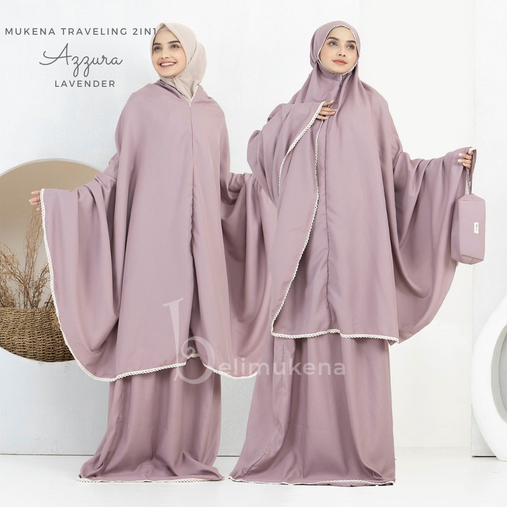 Mukena Katun Dewasa 2in1 Travelling Azzura