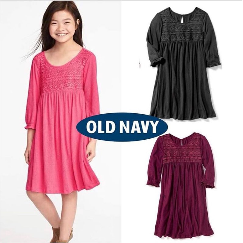 Dress Anak Lengan Panjang Motif Etnik Old Navy